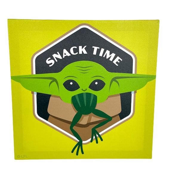 Star Wars Baby Yoda Snack Time Picture, 11.75x11.75 - Picture 1 of 4